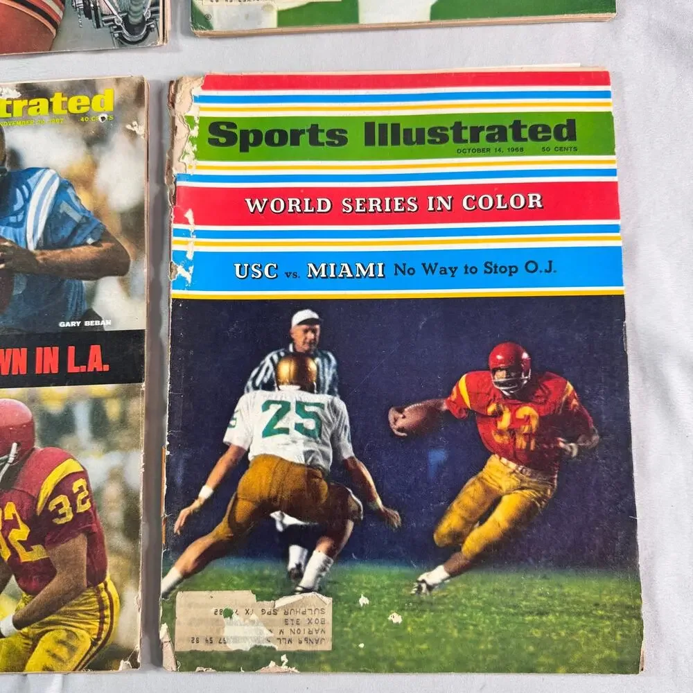 1968 Sports Illustrated Magazine Lot of 4 Joe Namath OJ Simpson Super Bowl USC